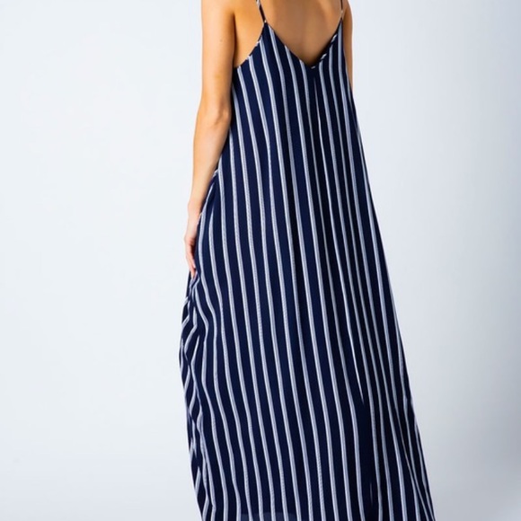 Navy Striped Maxi Dress by Love in - Picture 6 of 8